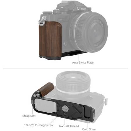 SmallRig 4802 - płytka L-kształtna, drewniany grip do Nikon Z fc, czarny_2